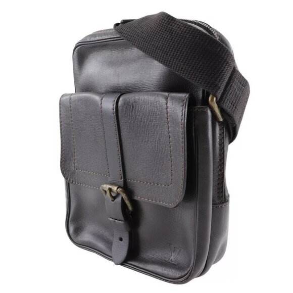 LOUIS VUITTON Irokuwa Shoulder Bag M92534 Utah Cafe Brown leather mens - Picture 4 of 13